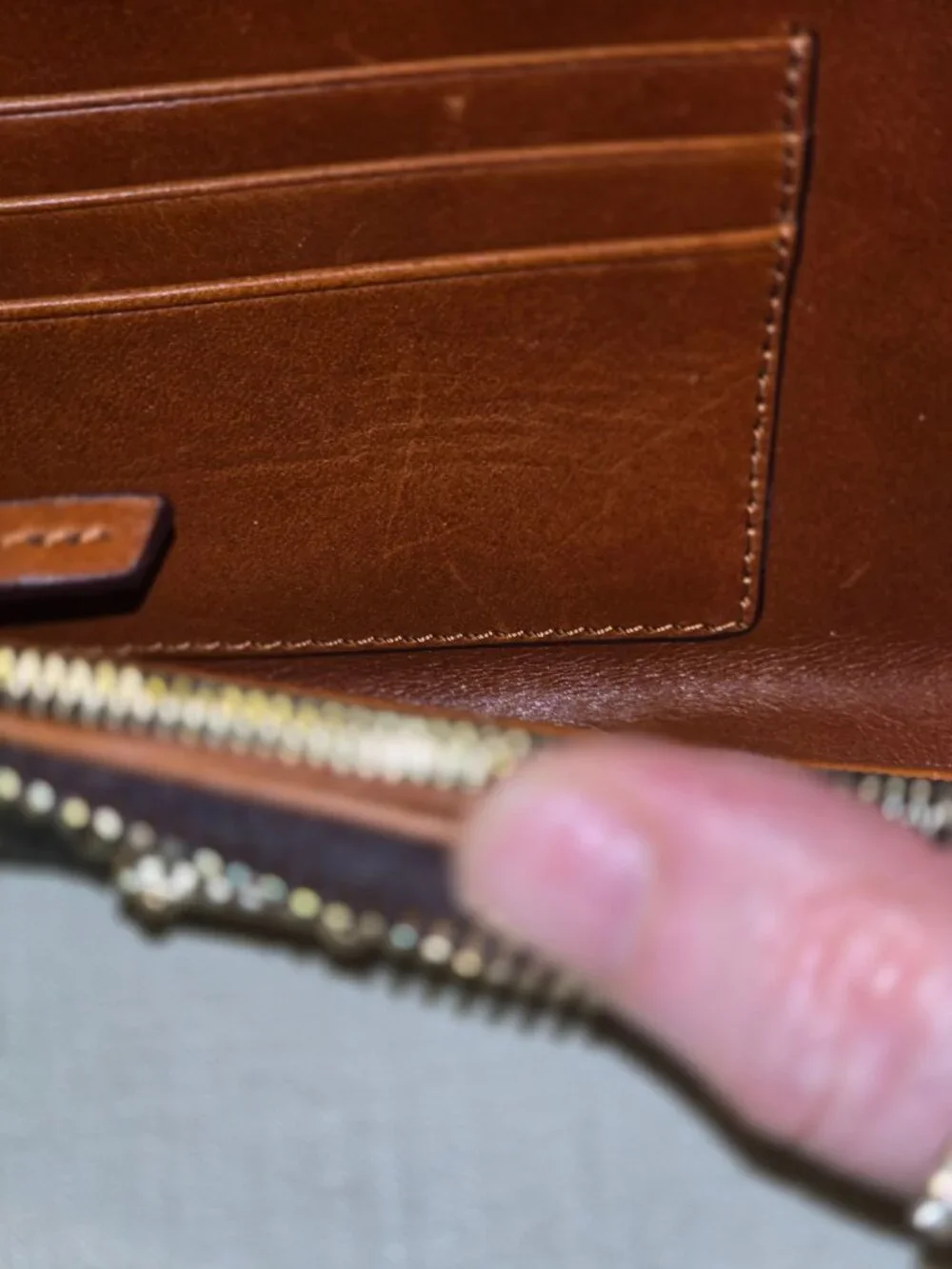 Coated Cotton Fabric Folded Zip Wristlet